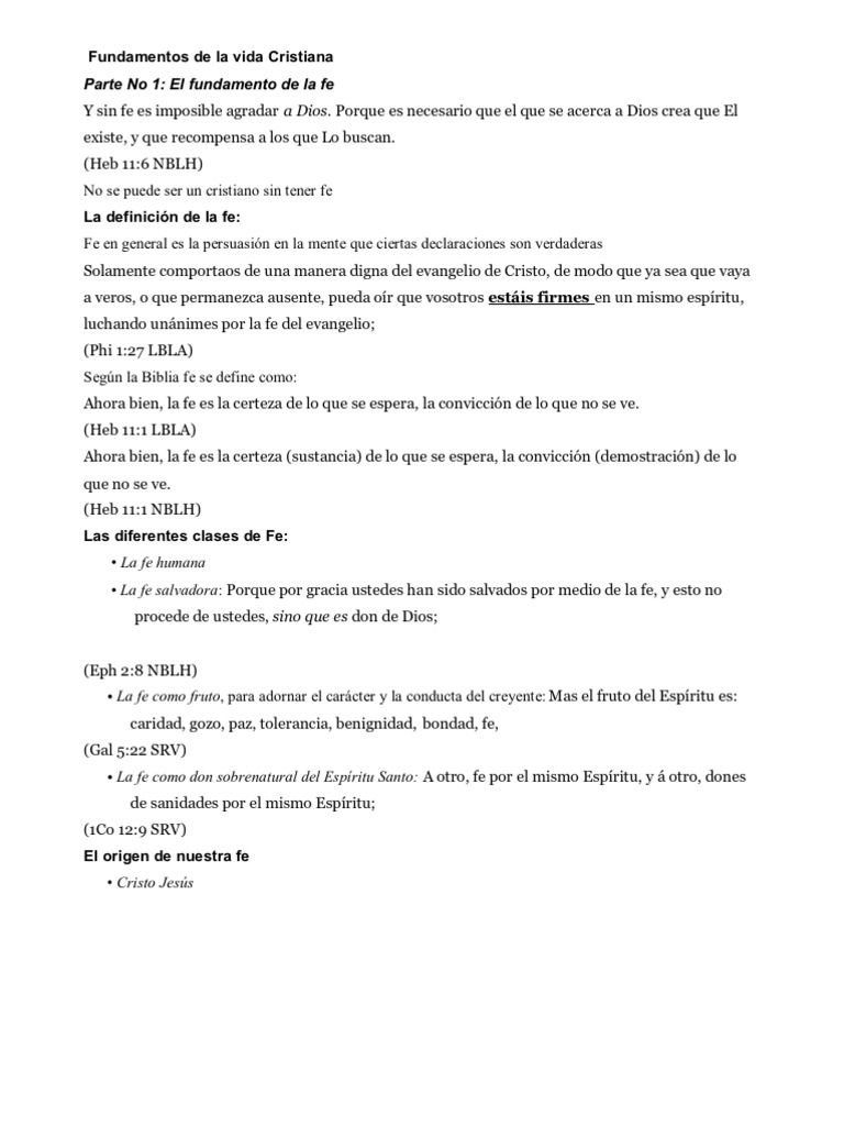 Fundamentos de La Vida Cristiana | PDF | Fe | Abrahán