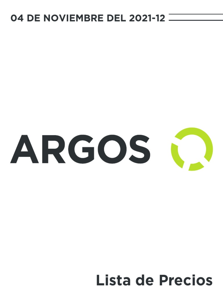 ListaDePrecios ARGOS PDF Química Ingeniero civil