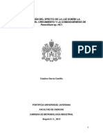 Evaluacion Del Efecto de La Luz Sobre La Morfología El Crecimiento y La Conidiogenesis de Penicil