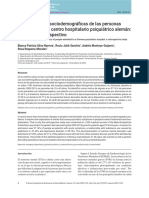 Características Sociodemográficas de Las Personas Admitidas en Un Centro Hospitalario Psiquiátrico Alemán