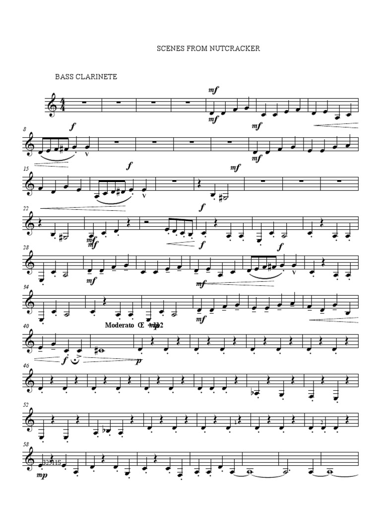 Nutcracker Scenes for Bass Clarinet | PDF