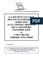 LA SOCIETE SAVANTE DES ENCYCLOPEDISTES AFRICAINS  et LE CONSEIL MONDIAL DE LA DIASPORA PANAFRICAINE et L'OEUVRE DE CHEIKH ANTA DIOP
