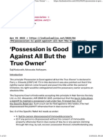 Possession Is Good Against All But The True Owner' - Saji Koduvath Associates