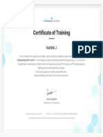 Programming With C and C++ Training - Certificate of Completion