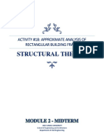 MODULE 2 - Activity #18 Approximate Analysis of Rectangular Building Frame