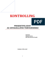 Projektfeladat Anyagellátás