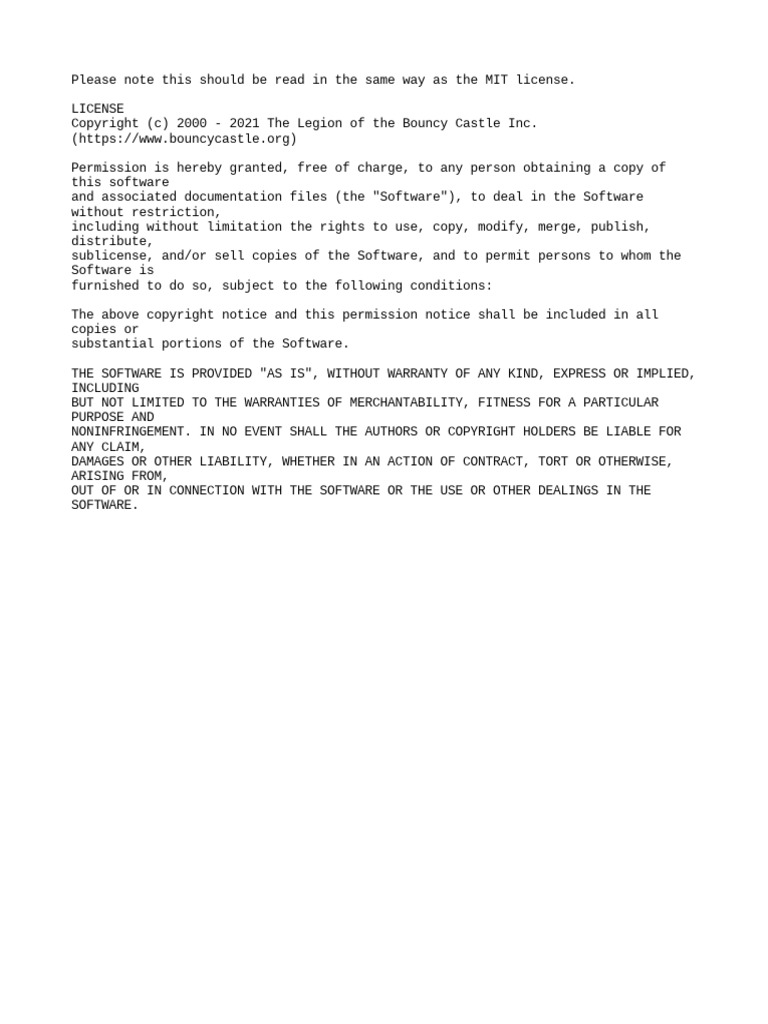Bouncy Castle License PDF