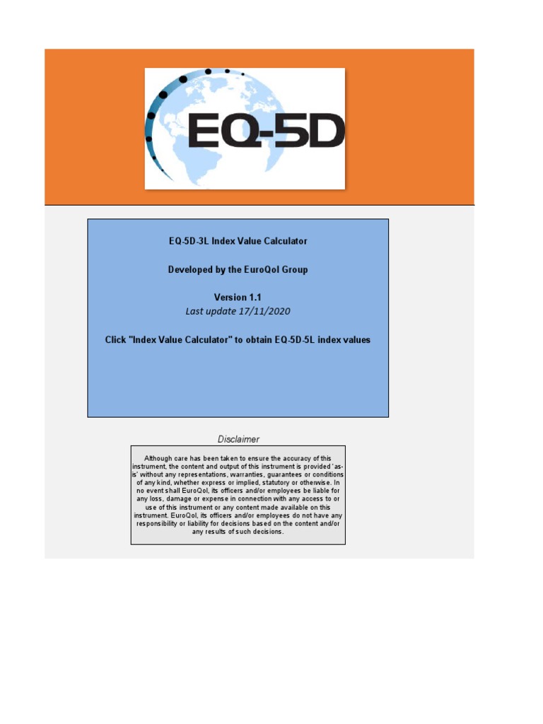 EQ-5D-5L Index Value Calculator | PDF | Private Law