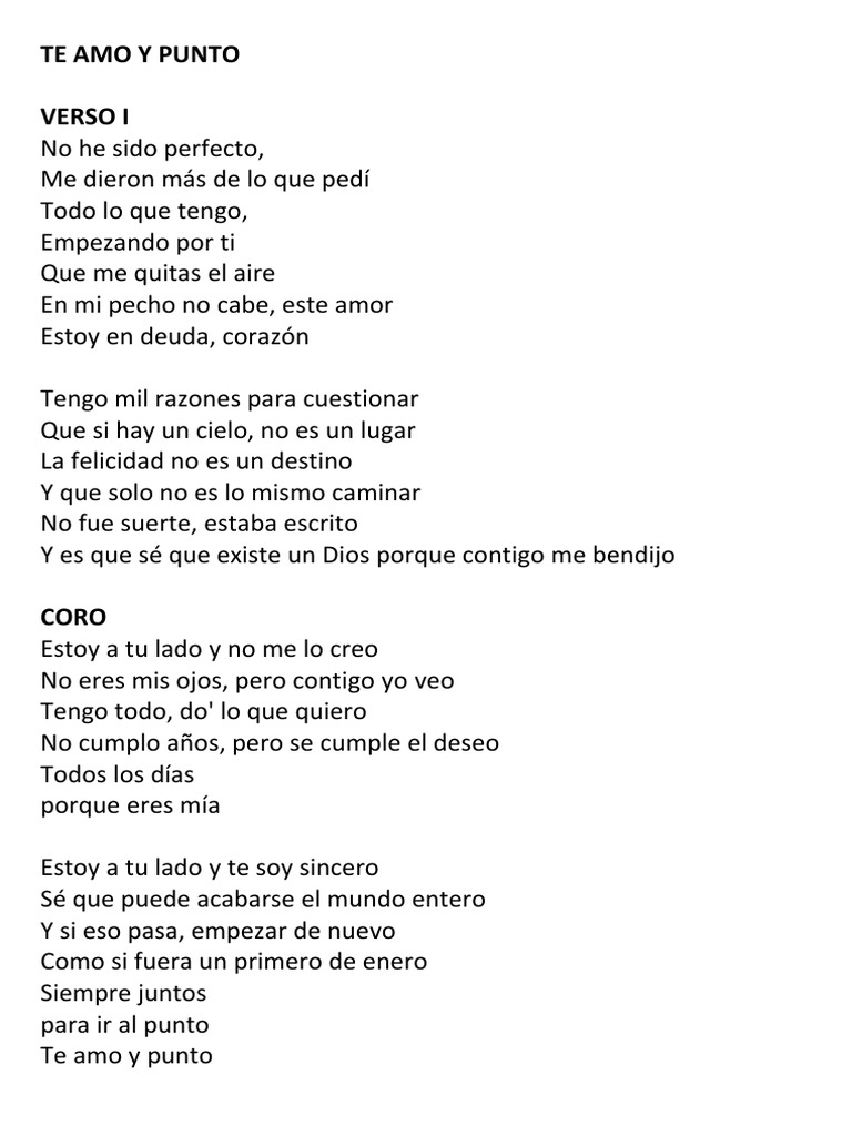 Te Amo y Punto PDF