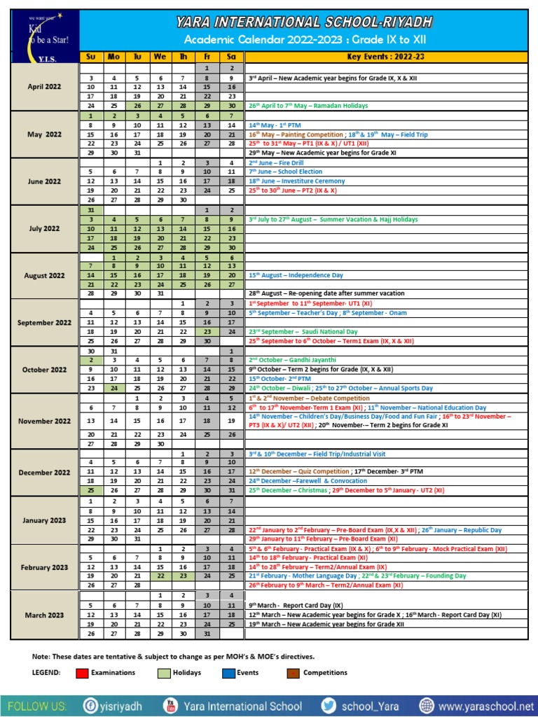 Academic Calendar 20222023 A Comprehensive Schedule of Key Dates for