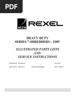 Download Service and Parts Manual Rexel Shredder 1350-3250 Heavy Duty by Raltec Ltd SN62166825 doc pdf