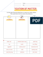 Classification of Matter Activity Printable Worksheet