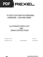 Download Service and Parts Manual Rexel Shredder P170 amp190s Range 230V Issue 18 by Raltec Ltd SN62166833 doc pdf