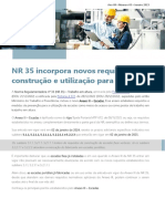 RT Informa - N. 06 JANEIRO - NR 35 Incorpora Novos Requisitos de Construcao e Utilizacao para Escadas