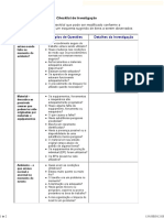 Lista de Verificação de Investigação