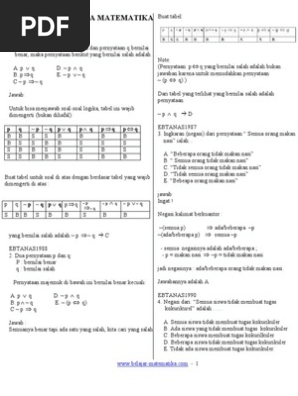 6 Soal Soal Logika Matematika