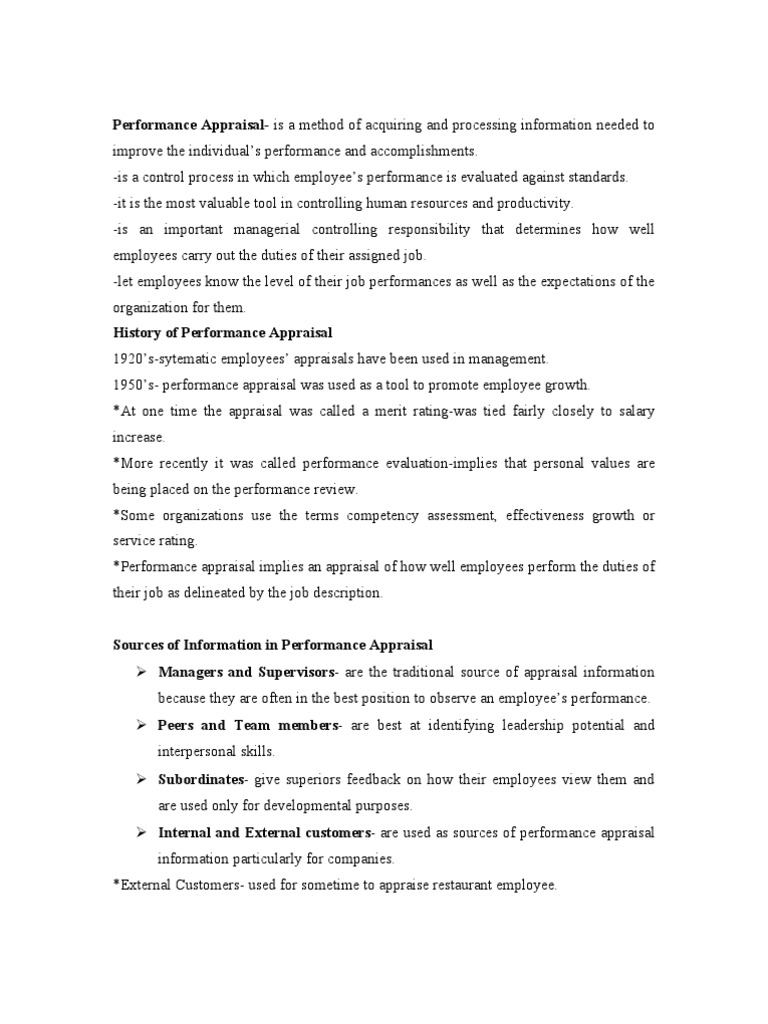 Understanding Performance Appraisal Methods | PDF | Performance ...