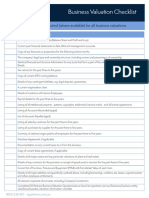 Checklist Requisitos Corporate Valuation