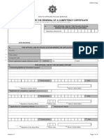 Application For The Renewal of A Competency Certificate