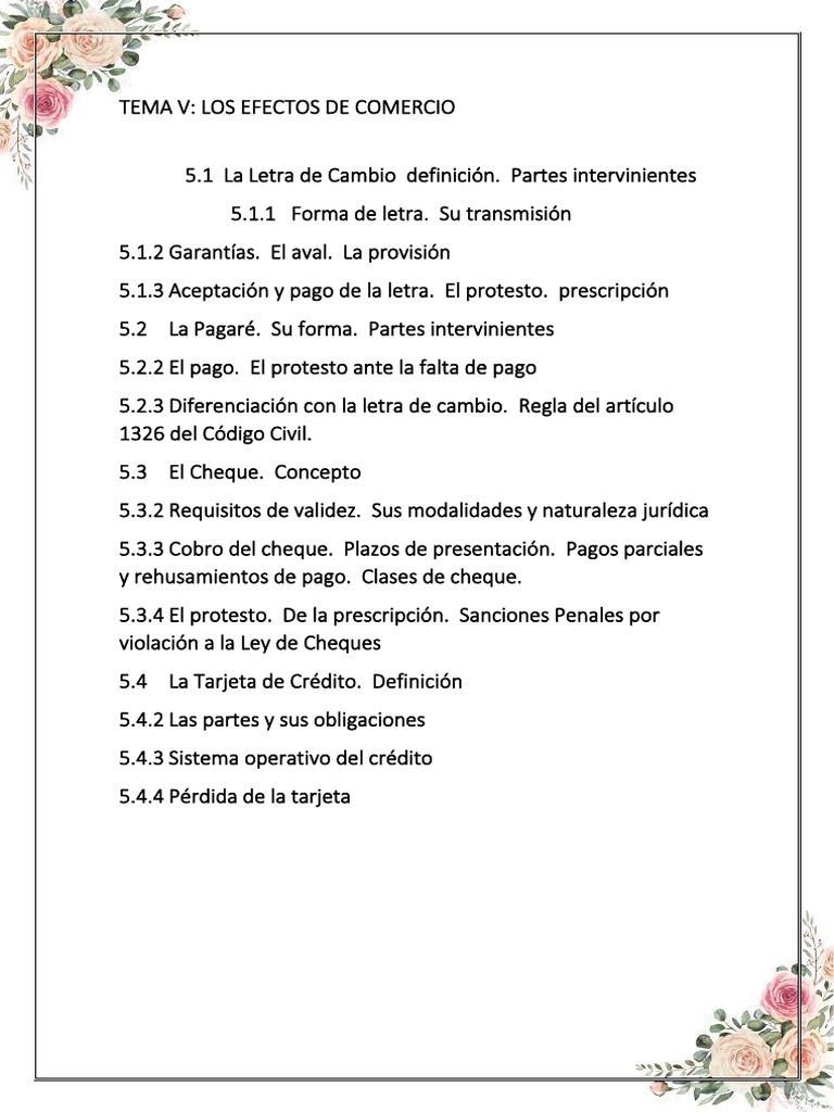 Tema V | PDF | Pagaré | Cheque