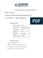 Requisitos Tarea de Investigación