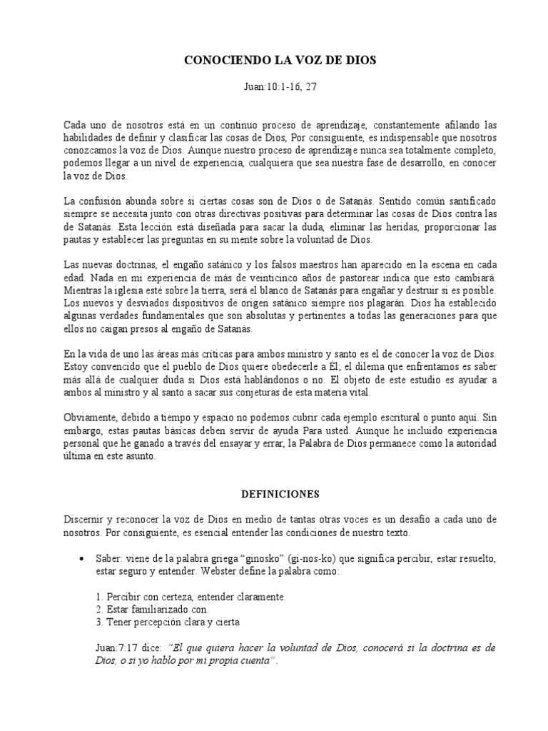 Conociendo la Voz de Dios | PDF | Dios | Experiencia