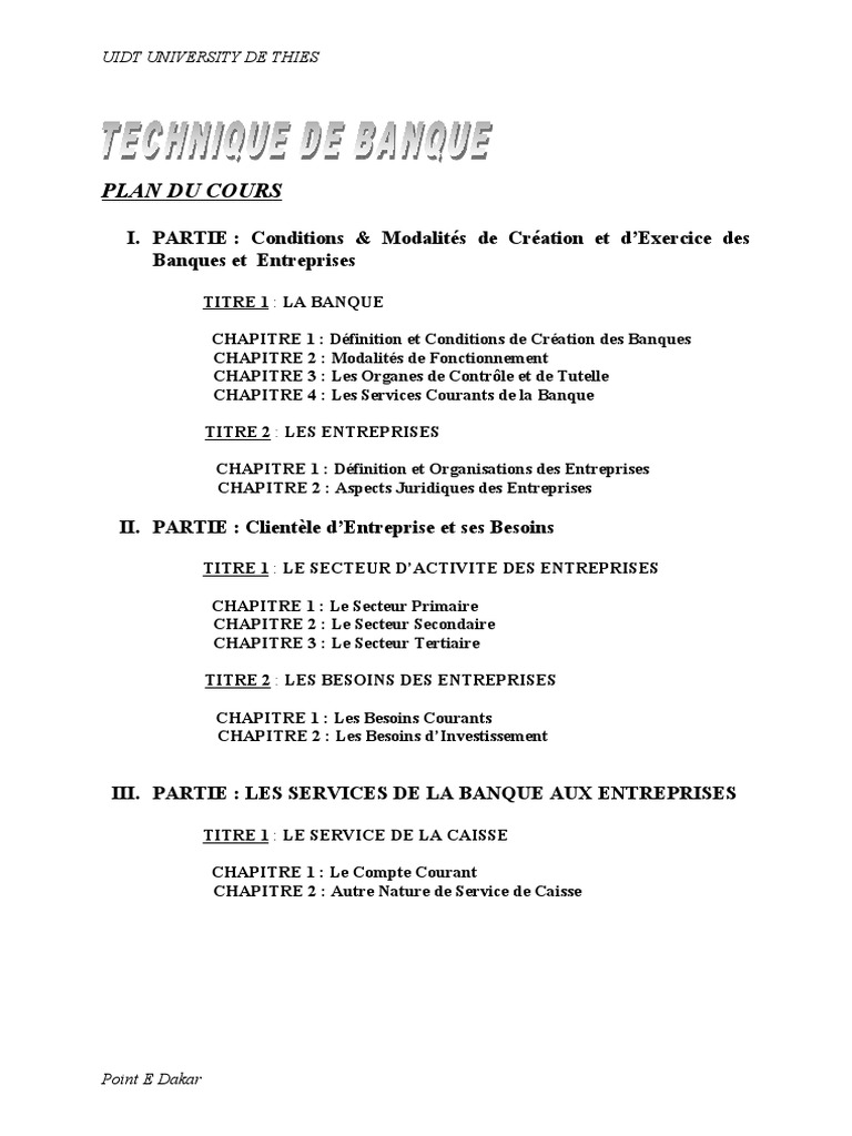 Création et Fonctionnement des Banques | PDF | Banques | Prêts
