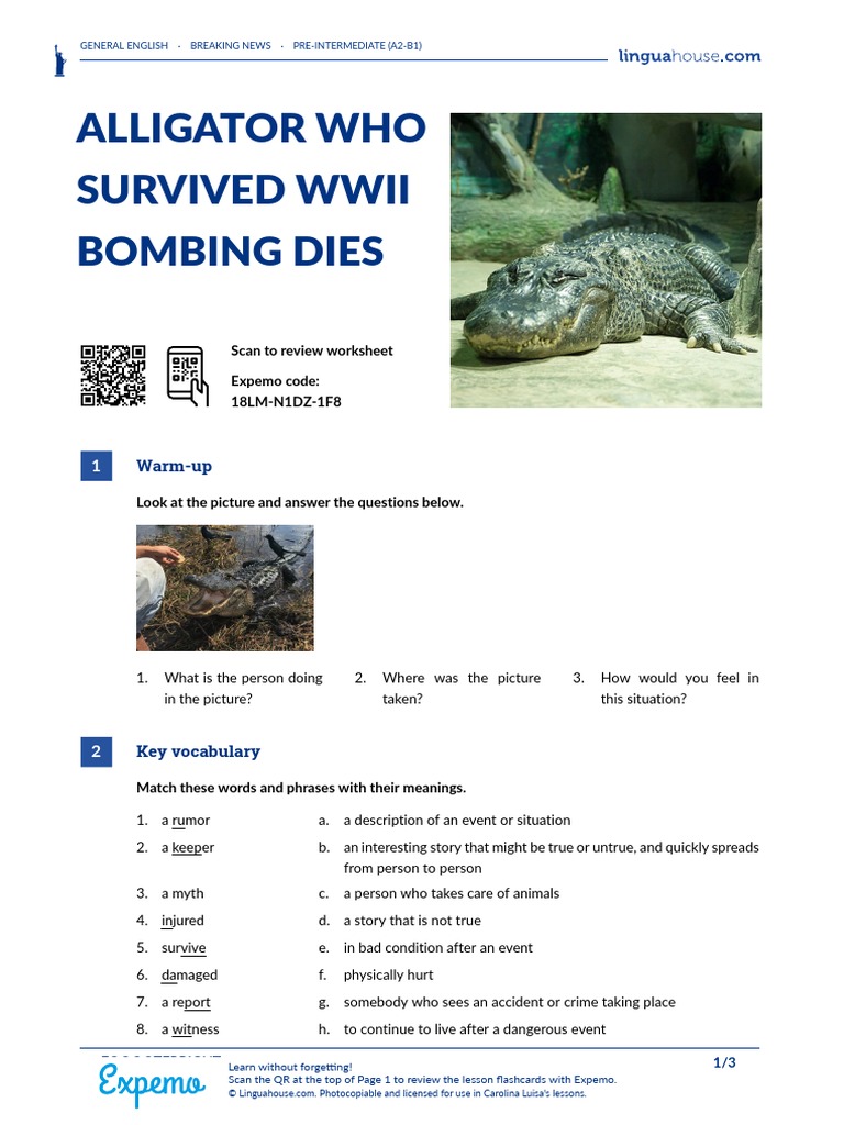 Alligator Who Survived - Teacher's Version | PDF | History | Young Adult