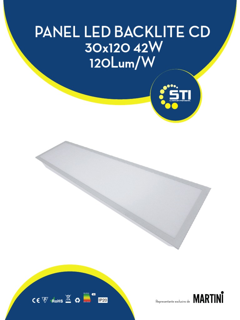 Panel Led Backlite CD 30x120 42W 120 Lum - W | PDF | Diodo emisor de ...
