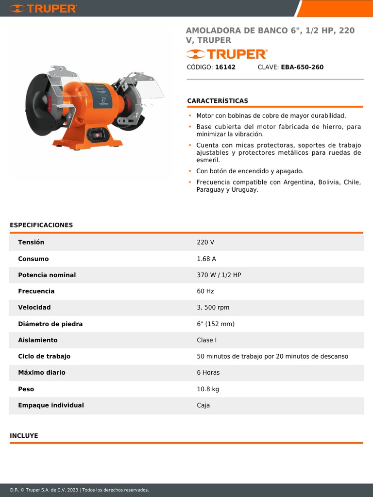 Esmeril De Banco Dewalt 6 370w