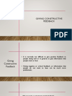 GIVING CONSTRUCTIVE FEEDBACK SKILLS