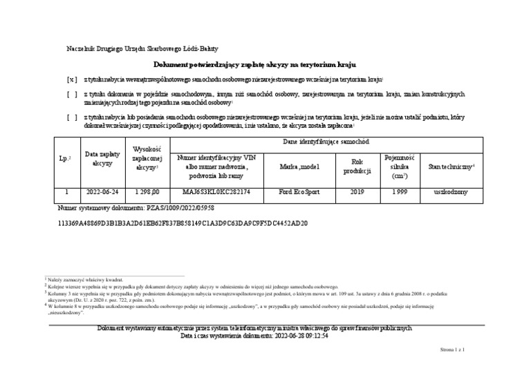 Jak Pobrać Potwierdzenie Zapłaty Akcyzy Potwierdzenie - Zap - Aty - Akcyzy - 2022-06-30T093001.369 | PDF