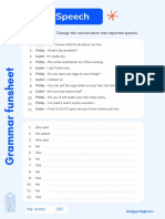 Reported Speech: Changing Direct to Indirect Speech in 12 Conversations