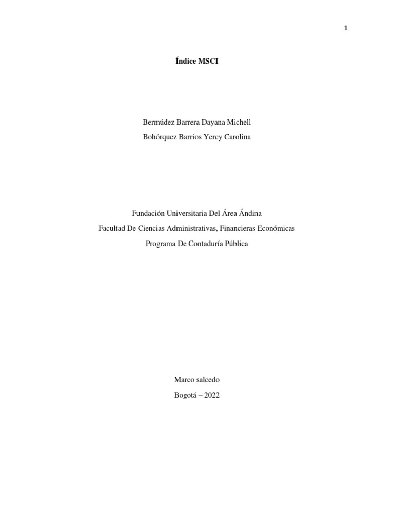 Índice MSCI | PDF | Msci | Bolsa