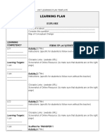 Unit Learning Plan Template