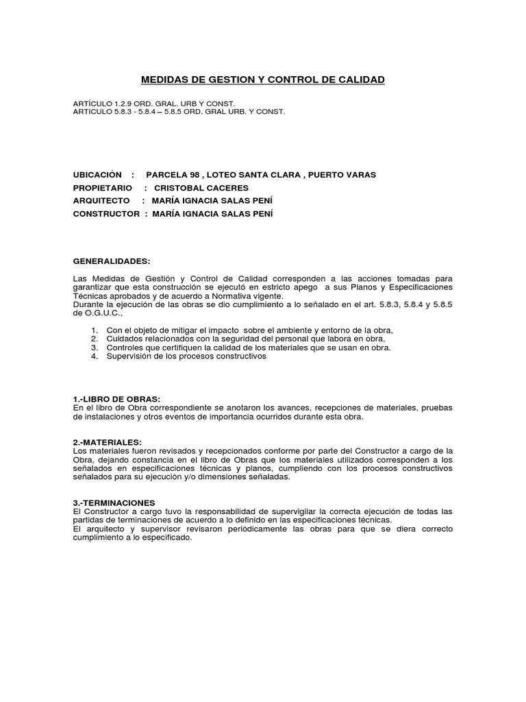 Control de Calidad en Construcción | PDF | Arquitecto
