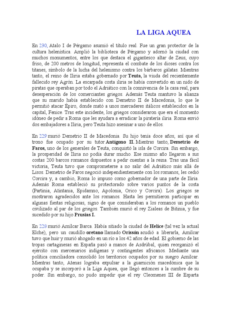 La Liga Aquea PDF Esparta Macedonia (antiguo reino)