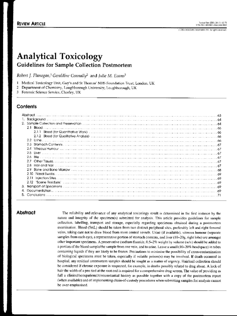 Guidelines For Sample Colletion Postmortem PDF