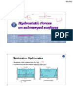 Fluid statics: Hydrostatic forces on submerged surfaces