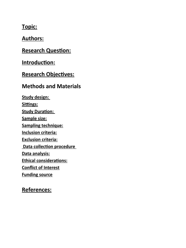 Research Proposal or Synopsis Template PDF