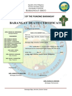 BIGO Barangay DEATH Certificate 2020