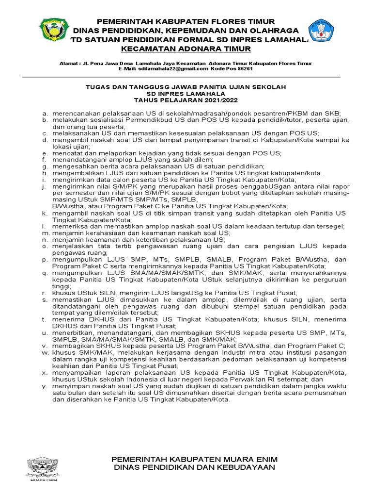 Tata Tertib Panitia Ujian Nasional | PDF