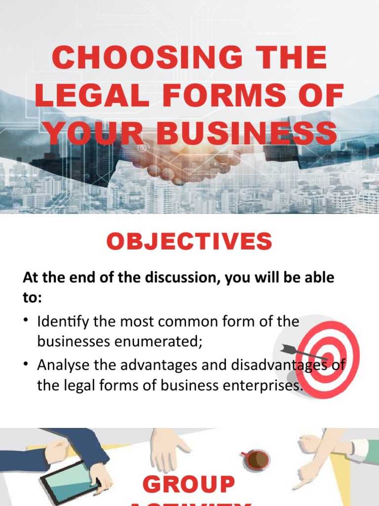 Choosing The Legal Forms of Your Business PDF Sole Proprietorship