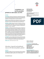 Alteraciones Del Crecimiento y en El Estado Nutricional de Pacientes Pediátricos Infectados Con VIH