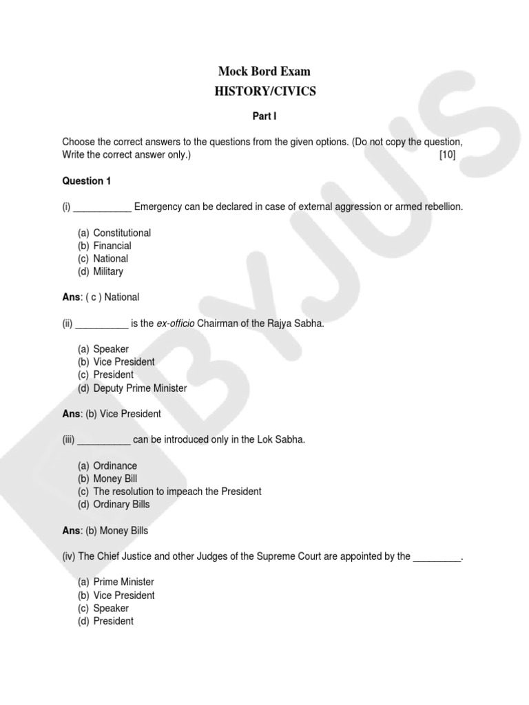 ICSE Class 10 History and Civics Solution For Term 2 Exam 2021 22 PDF International Law