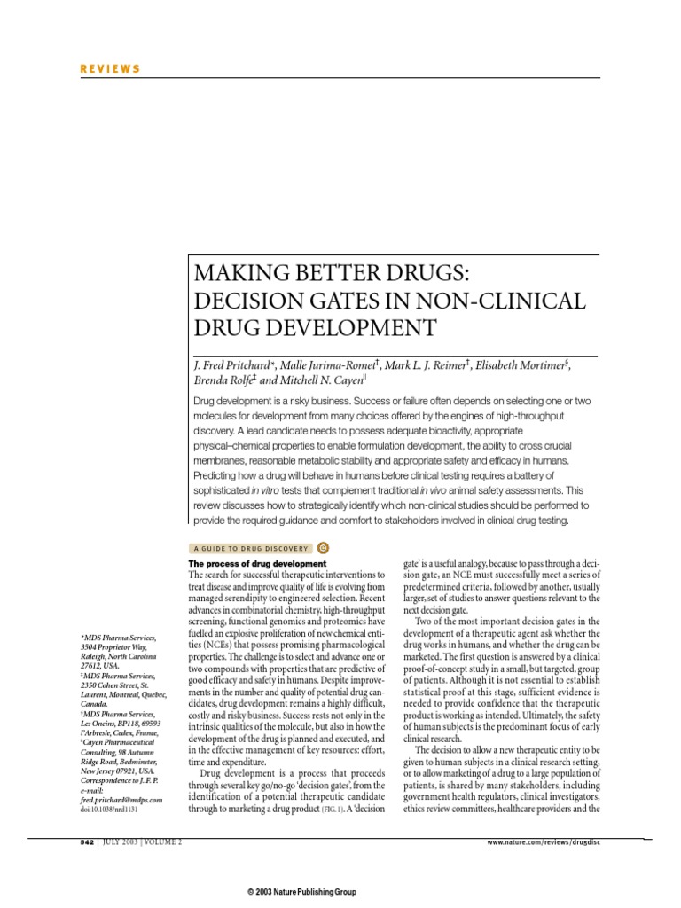 2003 pritchard nrdd making better drugs pdf mass spectrometry