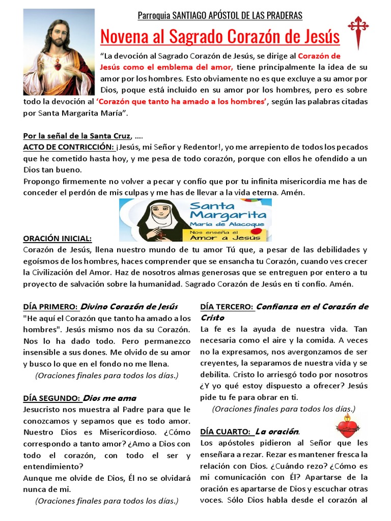 Novena al Sagrado Corazón de Jesús | PDF | Oración | Cristo (título)