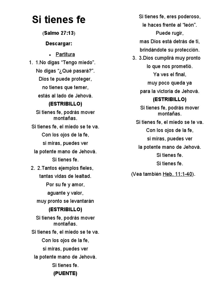 Fe y confianza en Jehová | PDF