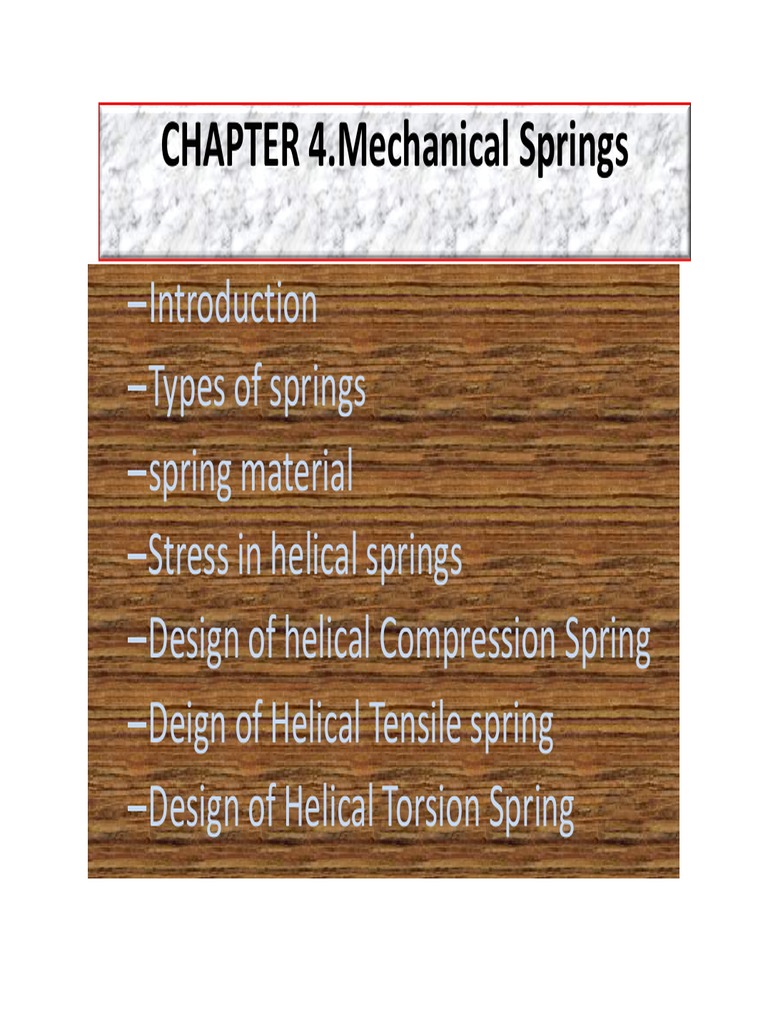 Mechanical Spring Design and Materials | PDF | Strength Of Materials ...