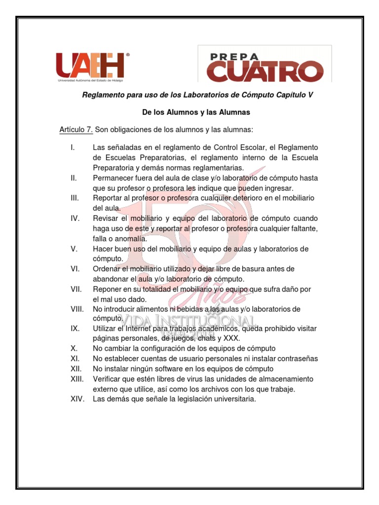 Reglamento Centros de Cómputo | PDF